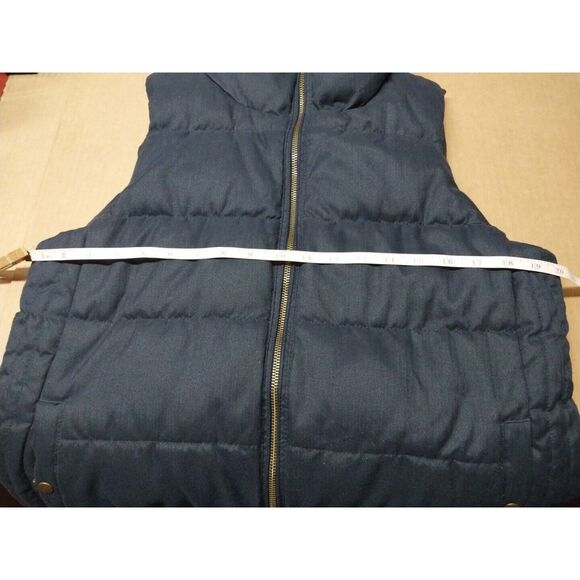 OLD NAVY Mens Medium Puffer Vest Navy Blue Full Zip Quilted Fleece Lined Pockets - Picture 8 of 11